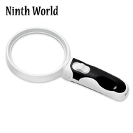 20X Dual LED Lights Handheld Strong Magnifying Glass Best Jumbo Size Illuminated Magnifier for Readi