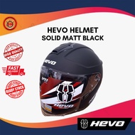 Helmet Hevo Solid Matt Black (Ready Stock) Helmet Open Face
