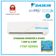 [NEW] DAIKIN Standard Standard Inverter Air-Conditioner 1.0HP to 2.5HP, 5 Stars Inverter (Complete Set Indoor + Outdoor Unit)
