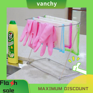 Vanchy Kitchen Storage Rack Stainless Steel Folding Rag Holder Dishcloth Shelf 4 Layers Towel Drain Dish Stand Rack Drainer For Kitchen