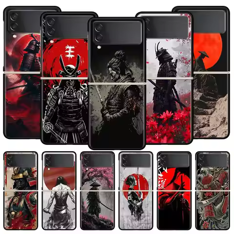 Japanese Bushido Samurai Phone Case For Samsung Galaxy Z Flip3 Flip4 Flip5 Case Shell For Z Flip 3 4