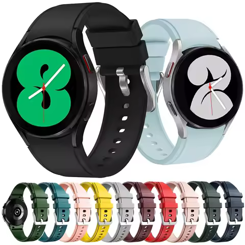 20mm Original Silicone Strap for Samsung Galaxy Watch 4/5/6 40mm 44mm 45mm Sport Bracelet for Galaxy