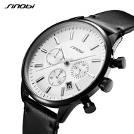 Sinobi Top Brand Luxury Sports Watch Men's Fashion Leather Wristwatches with Calendar for Men Black Male Clock Reloj Hombre SYUE