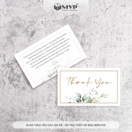 Thank You Card, Thank You Card, Thank You Card - Size 9x5,4cm - Vintage Style Matte Lamination C300 