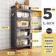 Dapur Kabinet Rak Dapur Kitchen Cabinet Microwave Oven Rack Multi-layer Storage Shelves with Wheels