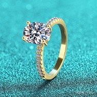 Egg-shaped Diamond Ring18Hand Jewelry Cross-Border In-Stock Moissanite925Inlaid Plated K Gold Pure S