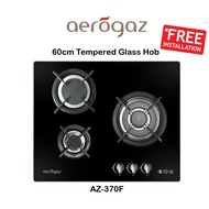 Aerogaz 60cm Tempered Glass 3 Burner Gas Stove Cooker Hob AZ-370F