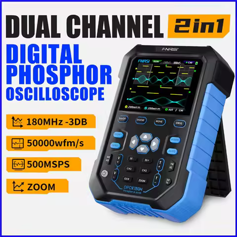 FNIRSI DPOX180H Handheld Digital Phosphor Oscilloscope 180MHz-3DB Analog Bandwidth 500MSPS 2 in 1 Si