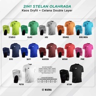 2-in-1 COMBO Package DRYFIT T-Shirt Shorts DOUBLE LAYER Sports Fitness JERSEY 2in1