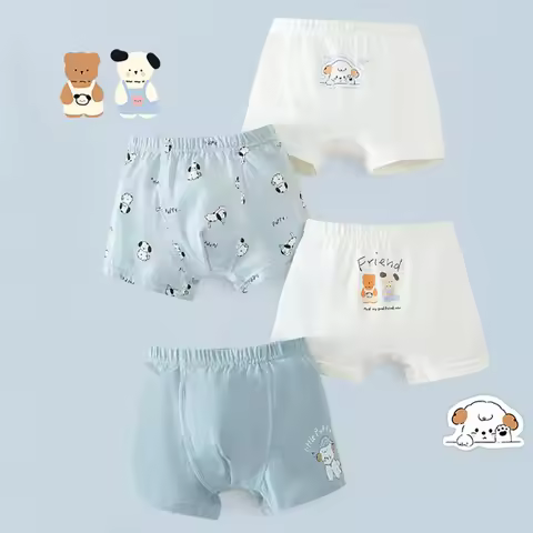 4 Pcs Children's Boys Panties Cotton Soft Cartoon Child Underwear For Boys Kids Brifs