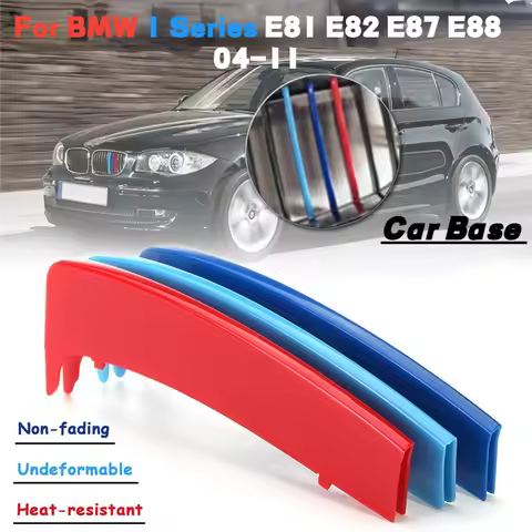 Kcimo Car Racing Front Grille Trim Strips for BMW 1 Series E81 E82 E87 E88 2004 2011 Grille Decorati