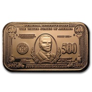 U.S. $500 William McKinley | 1 oz AVDP .999 Fine Cu Copper Bar (Made in United States) 1oz