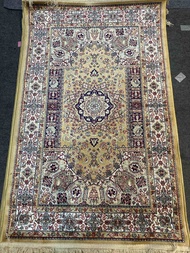 "Elevate Your Home with Luxury: Turkish Cotton Silk Gold Persian Carpet - 80x125cm"