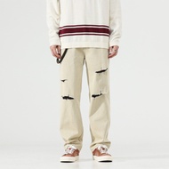 baggy jeans men y2k y2k jeans Summer Men's New Style Ripped Jeans Men American High Street hiphop Ca