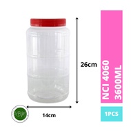 4L Raya Cookie Jar - 3600ml PET Container [1set] Used Cookie Jar Plastic Empty Biscuits NCI 4060