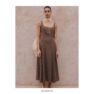 LA8515 - Coffee Polkadot | Maxi Dress