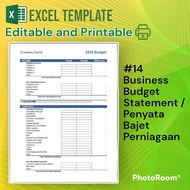 [#14] Business Budget Statement Excel Template / Contoh Template Excel Penyata Bajet Perniagaan (Bus