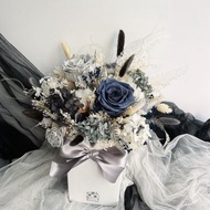 伊登花室 永生玫瑰 繡球花 方白瓷乾燥桌花