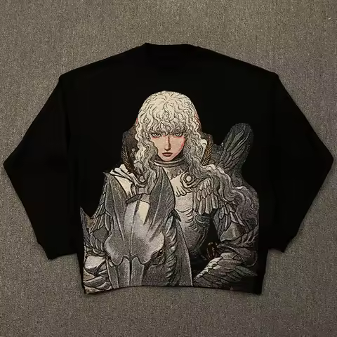 Berserk Griffith Y2K Anime Manga Graphic Crewneck Sweatshirt Mens Women Vintage Streetwear Pullover