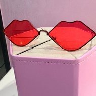 Red lip mirror glasses