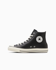 日本限定 Converse LEATHER ALL STAR Ⓡ HI 高筒 皮革 黑色/ 22 cm