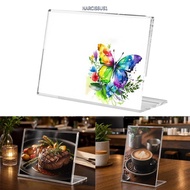 NARCISSUS13A0E Table Sign Holder, A4/A5  Transparent Acrylic Display Stand, Durable L-Type Double Si