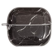 全城熱賣 - 適用於三星Galaxy Buds3 / Buds3 Pro 水貼大理石紋光面PC耳機保護套（黑色）