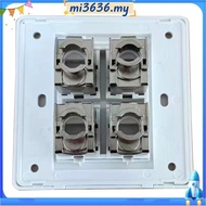 4 Sockets CAT6A RJ45 Faceplate LAN Network Outlet Jack Shielded Ethernet Wall Panel Board 86x86mm Ne