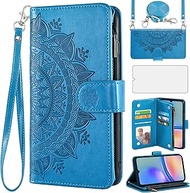 Asuwish Mobile Phone Case for Samsung Galaxy A05s/A05 Case with Strap and Film Screen Protector Card