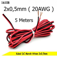 MERAH Red Black DC Cable 0.5mm 20AWG LED Cable Car Cable
