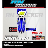 NEWEST DECAL STICKER FRONT FENDER BOARD KTM 250 NEWEST KX KLX 150 KLX BF KLX GORDON DTRACKER KX YZ K