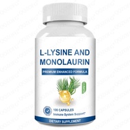 L-LYSINE capsules, lauric acid extract, immune-boosting dietary , 100 capsules, arginine .