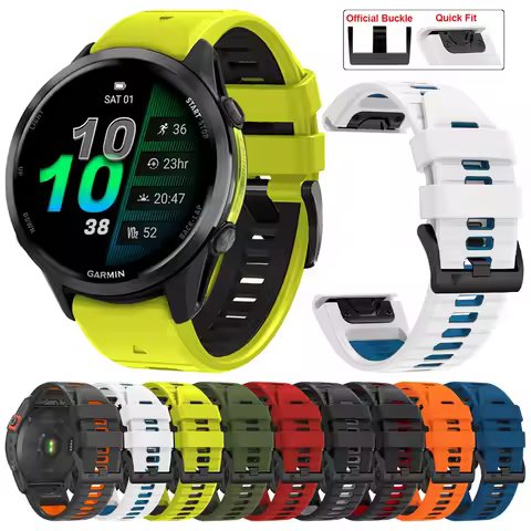 22mm 26mm Silicone Strap For Garmin Forerunner 970 965 955 Bracelet Fenix 8 E 7 7X Pro 5 5X Plus 6 6