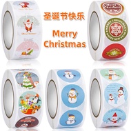 500Pcs/roll 2.5cm Merry Christmas Sticker Christmas Gift Sticker Decoration Seal Stickers