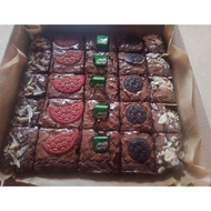 brownies panggang fudgy Oreo red velvet, brownies ulang tahun,