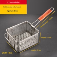 B. b.Stainless Steel Frying Basket Square Frying Sieve Frying Mesh 81 Commercial French Fries Frying