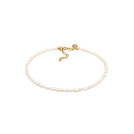 Elli Jewelry Anklet Luxury 925 Silver Gold Plated Pearl PremiumELEGAN