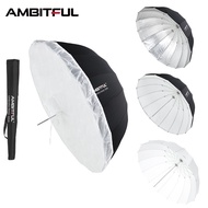 AMBITFUL 105cm 130cm 160cm Deep Parabolic Black Silver White Reflective Umbrella Studio Light Umbrel