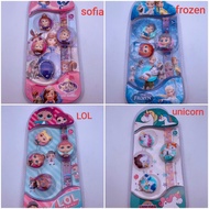 Girls' watches set 4 in 1 LOL FROZEN UNICORN SOFIA Children's Watches Men's Waterproof durable lates