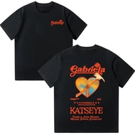 Leading Fashion V-Neck T-Shirt Street Katseye Gabriela Women's Short-Sleeved Beautiful Pure Cotton