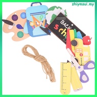9 Pcs Back to School Banner Door Classroom Decoration Pendants Pencil The Sign 8.00X7.50X0.10CM Pape