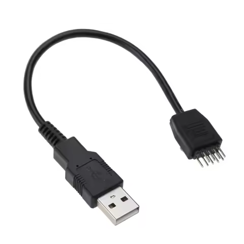 9 pin USB Header to USB Cable, USB 2.0 Type A Male to 9 Pin Male Motherboard Cable Cord P9JB