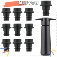 NIUYOU Wine Preserver, Plastic Black Wine Saver Pump, Durable Easy to Use Reusable with 10 Vacuum Stoppers Bottle Sealer Wine Bottles