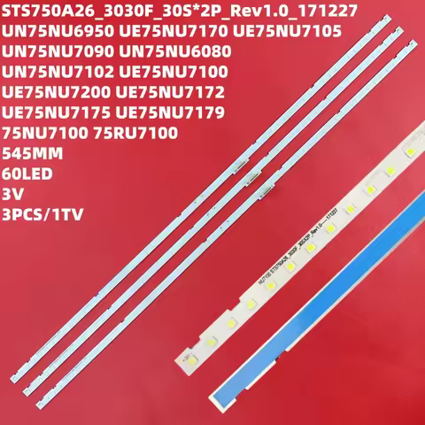 LED Strip For UN75RU7190 UN75RU7100 UN75NU7050 UE75RU7200 UE75RU7179U UE75RU7175 UE75RU7172 UE75RU71