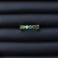 แหวนพลอยมรกตโคลัมเบีย(Emerald) เรือนเงินแท้92.5%ชุบทอง ไซด์นิ้ว 52 หรือเบอร์ 6 US พลอยมรกตแท้ จากประเทศโคลัมเบีย