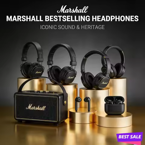 Marshall MOTIF II ANC TWS Earbuds Bluetooth 5.3 Noise Cancelling Hi-Fi Bass Earphones Mic IPX5 30H P