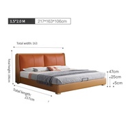 HOMIE LIFE Leather Bed เตียงนอน 6 ฟุต Luxury เตียงนอนหรูหรา เตียงติดพื้น Bedroom H52 1.5M(1500mm*2000mm) One
