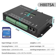 H807SA 8Ports LED พิกเซลตัวควบคุม Artnet ไปยัง SPI รองรับซอฟต์แวร์ Madrix LAN ซิงโครนีการ์ด SD คอนโซ