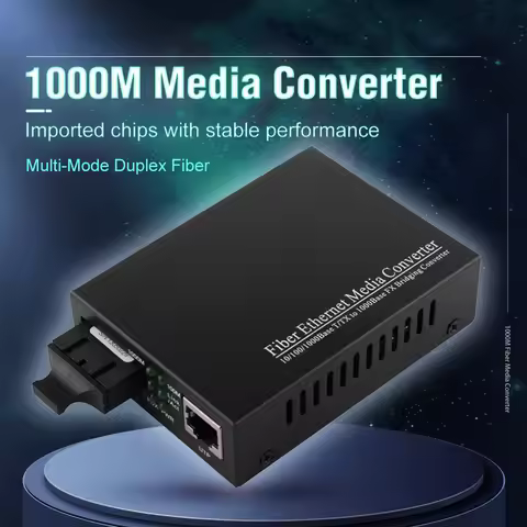 Gigabit Ethernet Fiber Media Converter with a Built-in 1Gb Multi-Mode SC Transceiver 10/100/1000M RJ