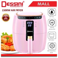 【100% ORIGINAL】DESSINI ITALY Electric Air Fryer Timer Oven Cooker Non-Stick Fry Roast Grill Bake Machine (6.5L)